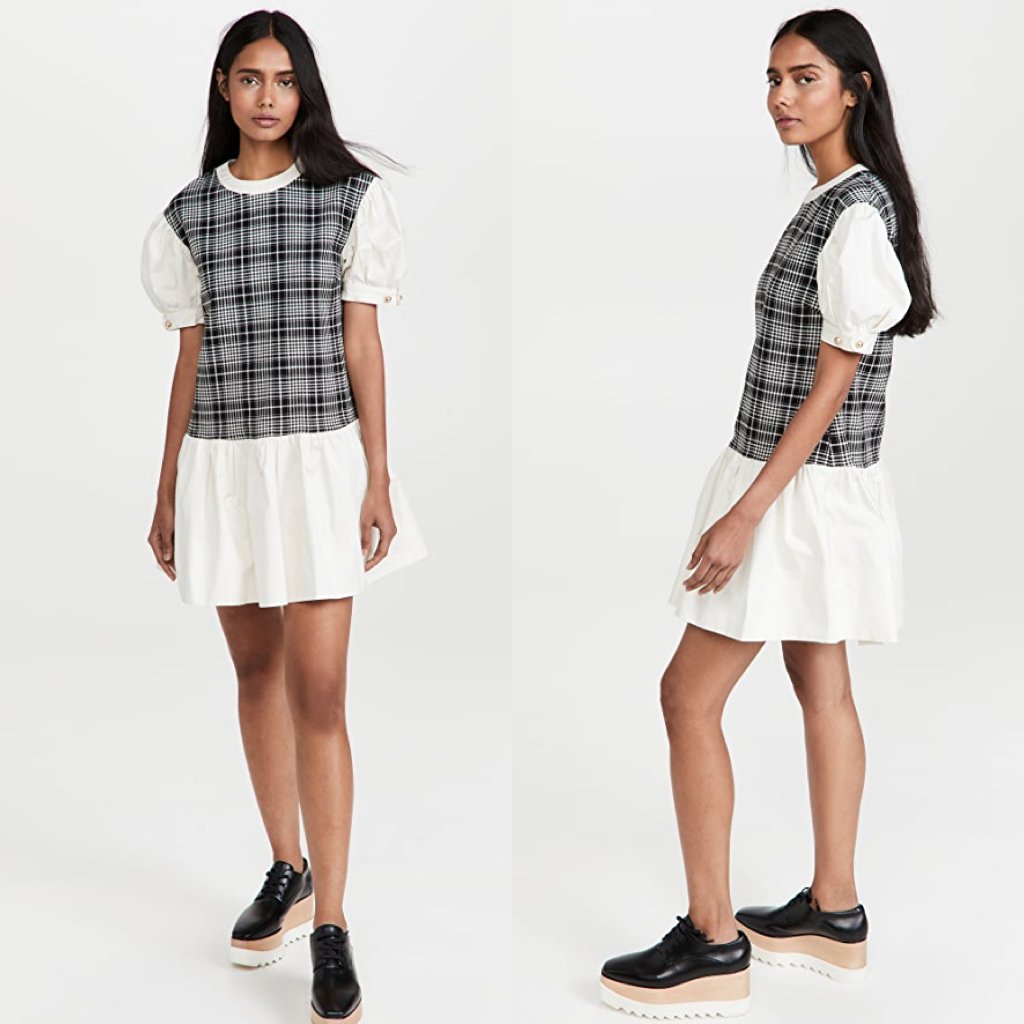 Tanya Taylor Alessia Plaid Print Mini Dress